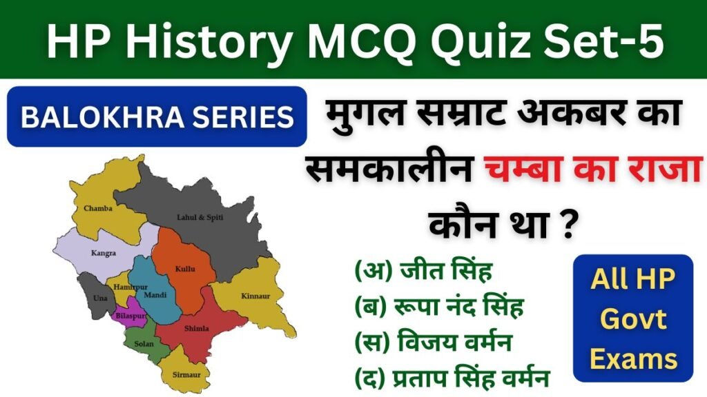 HP History MCQ Quiz Set-5  Most Important HP GK Questions Quiz for All HP Govt Exams