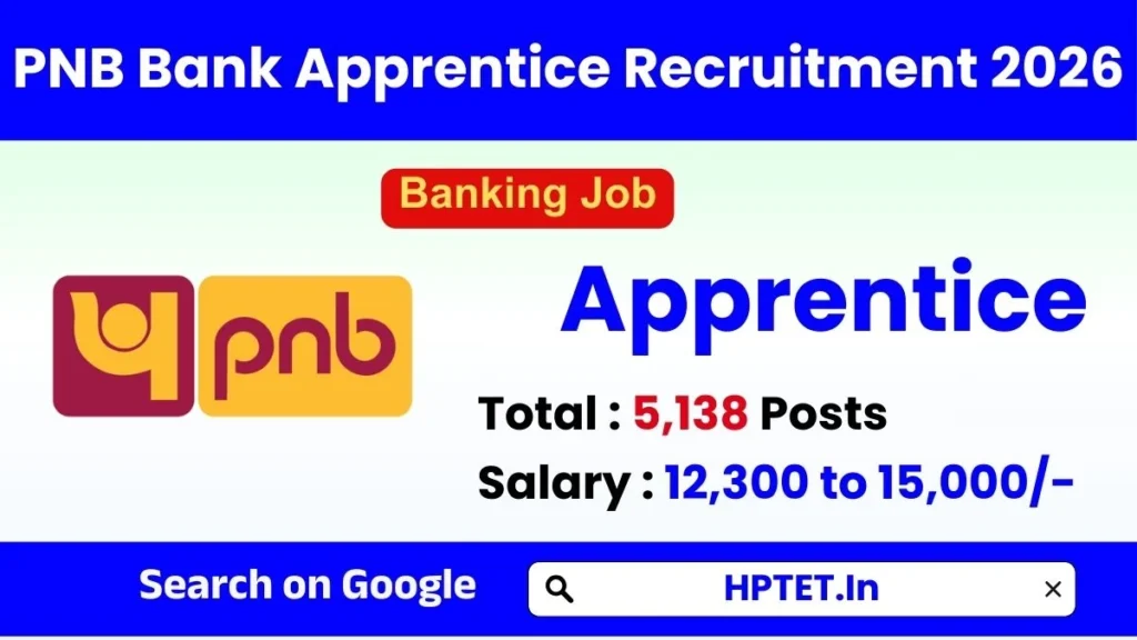 PNB Bank Apprentice Recruitment 2026 Apply Now for 5138 Posts