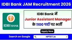 IDBI Bank JAM Recruitment 2026 Apply Now for 1100 Junior Assistant Manager Posts