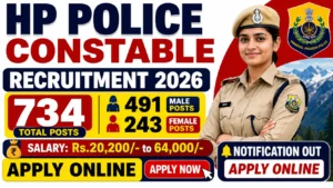 HPPSC Police Constable Recruitment 2026 Apply Online for 734 Posts