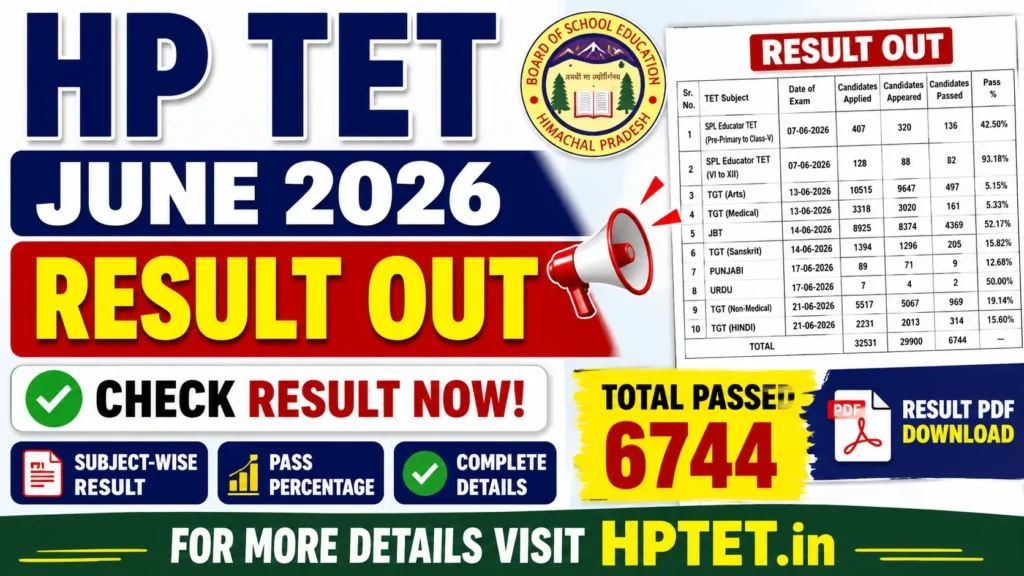 HP TET Result June 2026